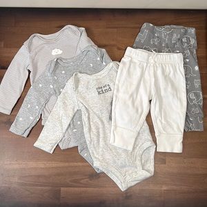 Carter’s long sleeve onesies and pants